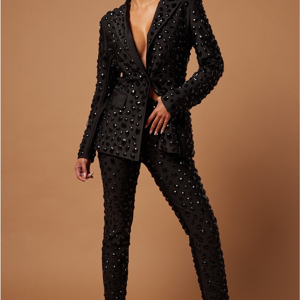 Embellished Pantsuit - Black